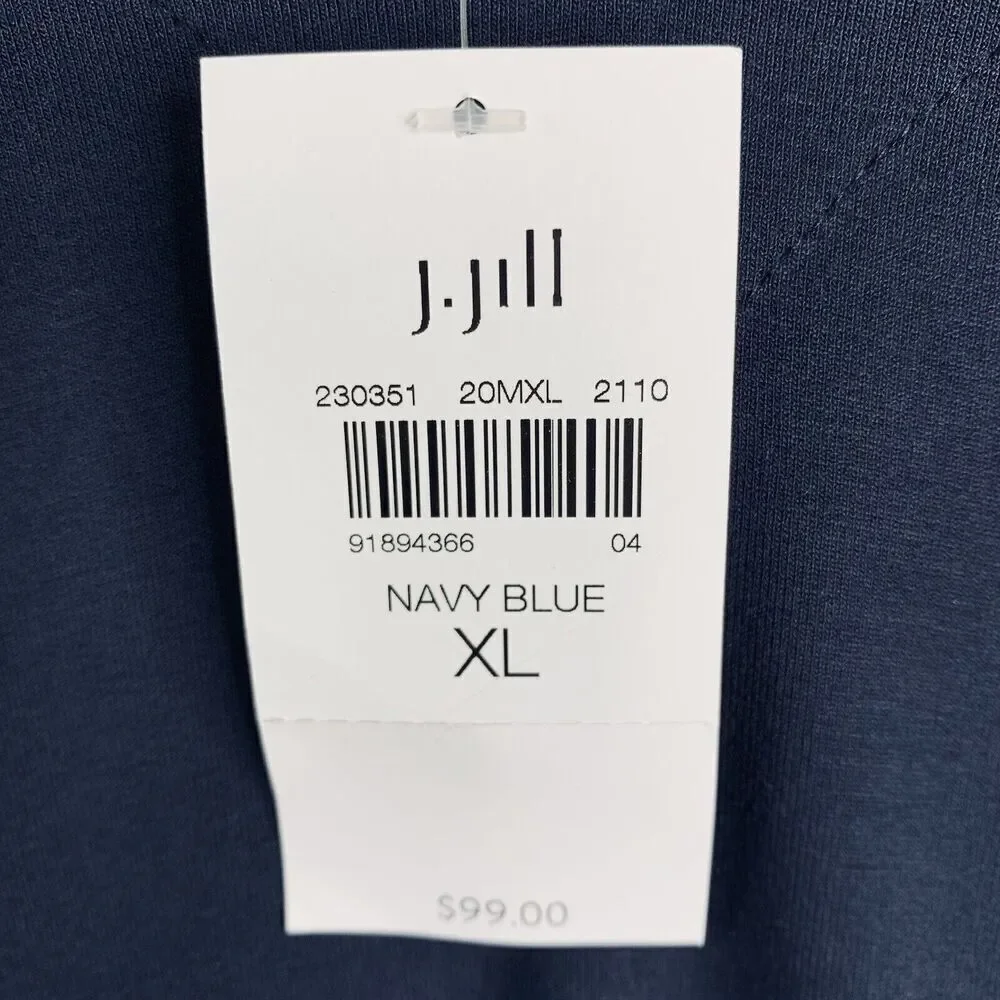 J Jill Navy V Neck Long Sleeve T-Shirt Shift Dress Womens Size XL NWT $99 - Picture 4 of 9